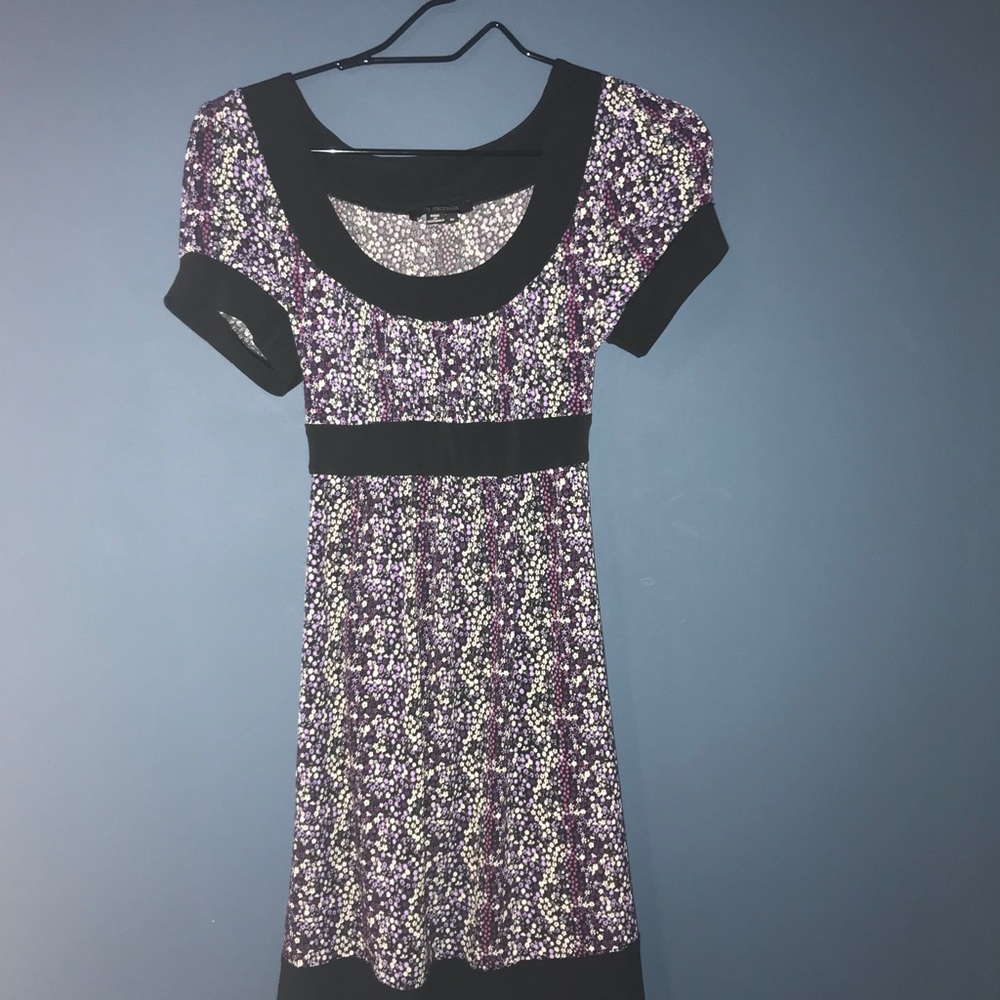 Purple and Black Floral Dress